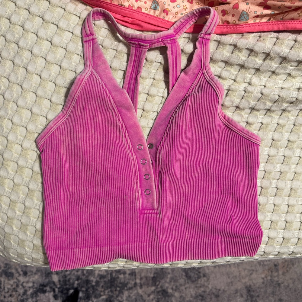 Zenana Outfitters Fuchsia Ribbed Bralette Top